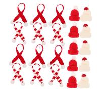 BESPORTBLE Lot de 40 Mini-Chapeaux Et Écharpes Tricotés pour Noël Petit Chapeau De Bonhomme De Neige Vêtements De Poupée Vêtements De Fête D & #39; Hiver pour Poupée Mini-Écharpe
