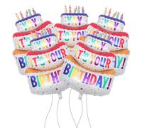 BESPORTBLE Lot de 5 Ballons en Film Aluminium de Gâteau à 3 Étages Décoration d'Anniversaire Festive Ballons Décoratifs pour Fête Présents d'Invités Ornements Joyeux