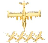 BESPORTBLE Lot de 5 Broches Avion en Alliage Doré, Épingles à Ornement Décoratives pour Manteau, Costume et Cardigan, Accessoires Mode Vintage pour Femmes et Création de Bijoux, Présents