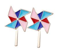 BESPORTBLE Lot De 5 Broches En Alliage Forme Moulin à Vent Colorées, Épingles De Col Unisexes, Accessoires Pour Vêtements, Badges Créatifs Motifs Cartoon, Taille Standard