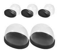 BESPORTBLE Lot de 5 Cloches Transparentes en Plastique Demi-Sphère Protection Anti-Poussière pour Fleurs Stabilisées et Desserts Mini Vitrines Décoratives pour Loisirs Créatifs et