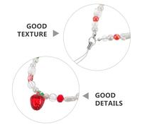 BESPORTBLE Lot de 5 Dragonnes pour Téléphone Portable en Perles Breloque Fraise Rouge Chaîne Anti-Perte Légère et Pratique Bracelet Cordon pour Smartphone Accessoires Vacances et Sorties