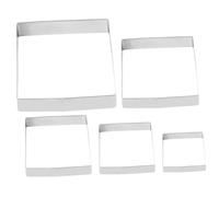 BESPORTBLE Lot de 5 Emporte-Pièces Carrés en Acier Inoxydable Moules à Biscuits Réutilisables Tailles Variées pour Pâtisserie Découpe Pâte Sablés et Fondant