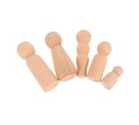 BESPORTBLE Lot de 5 Figurines en Bois Vierges pour Garçon et Filles, Mini Poupées à Peindre, Bois Massif Naturel, Créativité et Motricité Fine, Loisirs Créatifs en Maternelle et Décor