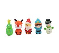 BESPORTBLE Lot de 5 Marionnettes à Doigts en Silicone Souple pour Garçon et Filles Éducatif Interactif de Noël Mini Poupées à Doigts Colorées pour Narration et Développement Créatif