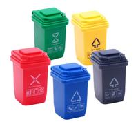 BESPORTBLE Lot de 5 Mini Poubelles Miniatures de Tri pour Maison de Poupée Décor Micro-Paysage Accessoires pour Table à Sable Figurines Éducatives pour Garçon et Filles Modèle Plastique
