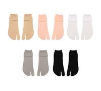 BESPORTBLE Lot de 5 Paires de Chaussettes Tongs en Velours Fines D’Été -Hautes Unisexes Coloris Assortis Chaussettes à Orteils Séparés pour Sandales et Baskets Couleur Aléatoire