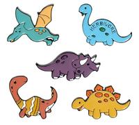 BESPORTBLE Lot de 5 set de Broches Dinosaure en Émail Coloré Épingles à Vêtements et Paquet à Dos Motifs Pterodactyle et Tricératops Accessoires Décoratifs pour Femmes et Filles Présent