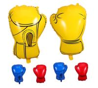 BESPORTBLE Lot de 6 Ballons en Aluminium de Moufles de Boxe Rouges Jaunes et Bleus Décoration D’Anniversaire Garçon Thème Boxe et Catch Accessoires de Fête Sportifs pour Événements