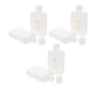 BESPORTBLE Lot de 6 Bouteilles d'eau Bénite Chrétiennes 100ml en Plastique Croix Dorée, pour Baptême, Exorcisme et Décoration Intérieure, Petites Bouteilles Légères et Pratiques
