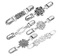 BESPORTBLE Lot de 6 Broches Col Fleur Vintage en Alliage Pinces à Col de Chemise et Cardigan Accessoires Décoratifs pour Pull Châle et Manteau Pins Décolleté Femme Usage Quotidien et