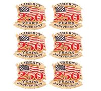 BESPORTBLE Lot de 6 Broches Commémoratives Drapeau Américain Plié en Métal, Épingles Patriotiques pour Fête de L'indépendance, Accessoires de Célébration du 250e Anniversaire des
