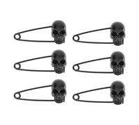BESPORTBLE Lot de 6 Broches de Tête de Mort Noire Épingle de Sûreté pour Col et Costume Décoration D’Halloween pour Femmes Accessoires Gothiques pour Manteaux Pulls et Écharpes