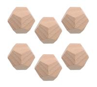 BESPORTBLE Lot De 6 Dés en Bois Vierges À 12 Faces Blocs Vides pour Graffiti À Faire Soi-Même Accessoires en Bois pour Jeux Projets Créatifs pour Noël Anniversaire Saint-Valentin