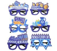 BESPORTBLE Lot de 6 Lunettes Décoratives en Feutre pour Hanoukka Accessoires Photo Légers et Colorés Lunettes de Fête Multifonctions pour Célébrations et Soirées Festives