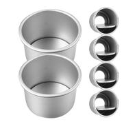 BESPORTBLE Lot de 6 Moules à Gâteaux Ronds en Alliage D’aluminium 5 Cm Antiadhésifs Fond Amovible, pour Pâtisserie Maison, Cuisson Gâteau Charlotte et Cheesecake Facile à Démouler