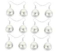 BESPORTBLE Lot De 6 Paires De Boucles D'Oreilles Disco Pour Femmes Bijoux De Fête Boule Disco Bijoux Décoratifs Alliage Argenté