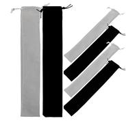 BESPORTBLE Lot de 6 Paquet de Rangement pour Flûte à Bec Soprano Étuis en Tissu Doux Cordon de Serrage Dimensions 6Cm X 37Cm Couleurs Noir et Gris Protection Légère et Transport Facile