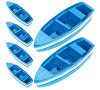 BESPORTBLE Lot de 6 Petits Bateaux de Plage Miniatures Bleus, Décor Miniature en Plastique pour Maison de Poupée, Accessoires de Paysage de Bac à Sable, Kit D’Ornement pour Décor Océan