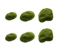 BESPORTBLE Lot de 6 Pierres Décoratives Simulées Vertes en Fibre Synthétique Légères pour Décoration Extérieure Jardin et Micro Paysage, Design Naturel et Facile à Placer