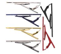 BESPORTBLE Lot de 6 pinces à cravate pour homme - Pince à cravate élégante à rayures obliques effet miroir, 6 couleurs, accessoire de mariage, bureau ou soirée, cadeau raffiné