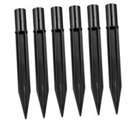 BESPORTBLE Lot de 6 Piquets Lumineux Solaires Noirs 160mm en Abs Résistant aux Intempéries, Pièces de Rechange pour Lampes Solaires D’extérieur, Remplacement Facile pour Éclairage Jardin et Camping