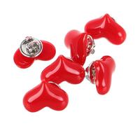 BESPORTBLE Lot de 6 set de Broches de Cœur Rouge Épingles à Poitrine Décoratives pour Vêtements Femme Broche Châle Polyvalente Accessoire Saint-Valentin pour Mariage et Fête Petit Format