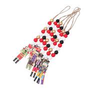 BESPORTBLE Lot de 6 Set de Pendentifs Suspendus en Perles de Bois Peintes Soldats de Noël Décoration Artisanale Festive pour Sapin Ornements en Bois Naturel Multicolores Adaptés à la