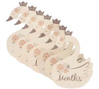 BESPORTBLE Lot de 7 Séparateurs de Placard en Bois pour Vêtements Bébé Forme Oiseau Couronne Imprimés Mois de L'Année Organiseur Penderie Garçon et Filles Accessoire Rangement Pratique