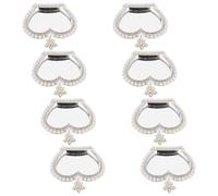 BESPORTBLE Lot de 8 Autocollants Miroir Couronne Argentés à Strass pour Décoration Coque de Téléphone, Mini Miroirs Adhésifs Diy, Ornement Cristal pour Personnalisation et Retouche