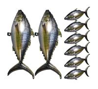 BESPORTBLE Lot de 8 ballons en forme de poisson - Ballons en aluminium sur le thème du thon pour décorations d'anniversaire - Décorations sur le thème des petits animaux marins pour