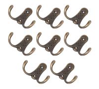 BESPORTBLE Lot de 8 Crochets Porte-manteaux Doubles en Alliage de Zinc, Patères Vintage 57x77 Mm, Crochets Robustes pour Salle de Bain, la Cuisine et Rangement Mural Multifonctionnel