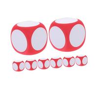 BESPORTBLE Lot De 8 Dés Effaçables À Sec en Mousse Vierge De 6 Cm À Faire Soi-Même Effaçables À Sec Inscriptibles pour l'enseignement des Mathématiques Éducatif Rouge