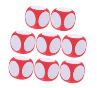 BESPORTBLE Lot De 8 Dés Vierges À Faire Soi-Même Grands Dés en Mousse De 6 Cm Portables Nettoyables pour l'enseignement des Mathématiques Aux Enfants Rouge