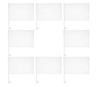 BESPORTBLE Lot de 8 Drapeaux Blancs Vierges pour Voiture Clips, Toile Polyester et Plastique, Installation Facile pour Décoration Extérieure et Fêtes Sportives