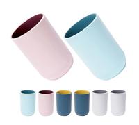 BESPORTBLE Lot de 8 Gobelets Réutilisables en Polypropylène Mate Bicolores pour Brosse à Dents et Bain de Bouche Gobelets Portables Antidérapants Salle de Bain et Voyages