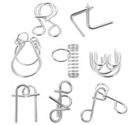 BESPORTBLE Lot de 8 jouets à bouton en métal pour enfants et adultes - Entraînement cérébral - Stable et durable - Voyage - Tâche de réflexion