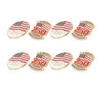 BESPORTBLE Lot de 8 Set de Épinglettes Patriotiques en Métal aux Couleurs du Drapeau Américain, Pins Commémoratifs Journée des Anciens Fête Nationale 2026, Accessoires de Revers
