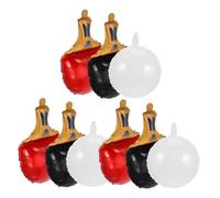 BESPORTBLE Lot de 9 Ballons de Tennis de Table Réutilisables en Aluminium, Décorations Colorées Rouges et Noires Balles Blanches, pour Fête Sportive, Carnaval et Anniversaire