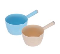 BESPORTBLE Louche à Eau Japonaise 2 Pcs Petite Taille en Polypropylène Bleu et Beige, Cuillère à Eau Longue Capacité Cuisine et Jardin, Ustensile Maison Pratique et Résistant