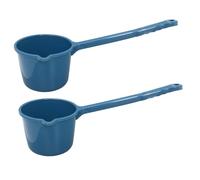 BESPORTBLE Louche à Eau Longue Poignée 2pcs en Pp Bleu avec Bec Verseur Anti-éclaboussures, Facile à Nettoyer, Cuisine Bain