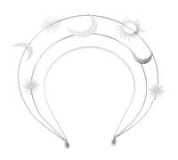 BESPORTBLE Lunette De Cheveux Lunaire Et Étoile à Cinq Branches Accessoires De Coiffure De Mariage Ornements Et Diadèmes Pour Femmes Et Jeunes Filles Élégantes Couleur Argent