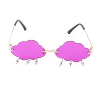 BESPORTBLE Lunettes de Soleil Party Cloud sans Monture pour Femmes Forme Éclair Nuage pour Photos Entre Amis et Sorties en Plein Air Teinte Violette