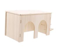 BESPORTBLE Maison Bois pour Cobaye avec Rampe Habitat Douillet pour Rongeurs Et Accessoires De Décoration