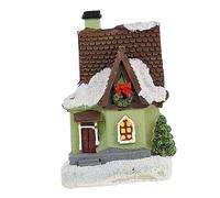 BESPORTBLE Maison Miniature de Noël Résine avec Lumière LED Décoration Festive pour Chambre et Intérieur Statuette Lumineuse pour Village Enneigé