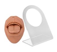 BESPORTBLE Mannequin En Silicone Pour Maquillage Permanent - Modèle De Langue Et Bouche Avec Support - Idéal Pour Pratique De Piercing Tatouage Et Microblading Accessoire De Beauté Pour