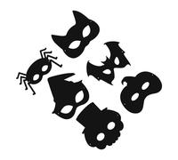 BESPORTBLE Masque à Gratter Halloween Kit DIY pour Garçon Fille Papier à Gratter Arc Ciel Peinture Visage Activités Manuelles Fête et Carnaval Modèles de Masques Thème Halloween