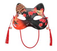 BESPORTBLE Masque de cosplay japonais pour chat - Demi-masque pour Halloween peint à la main - Pour bal masqué, fête et accessoire de scène