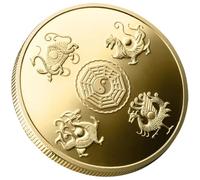 BESPORTBLE Médaille Souvenir Défi en Alliage de Créature Mythique Chinoise Oiseau Légendaire, Pièce de Collection Artistique Motif Roselin, Objet Commémoratif pour Collectionneurs et