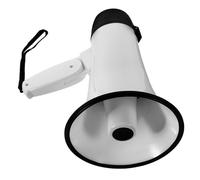 BESPORTBLE Mégaphone Portable à Main Blanc avec Fonction Enregistrement Amplificateur Sonore Pliable et Alarme Microphone Haut-Parleur pour Guide Touristique et Vendeur